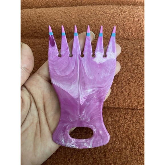 USA Mebco 90s Hair Feather Bear Claw Double Dipped Combs Teal Pink Swirl Purple - Picture 14 of 16